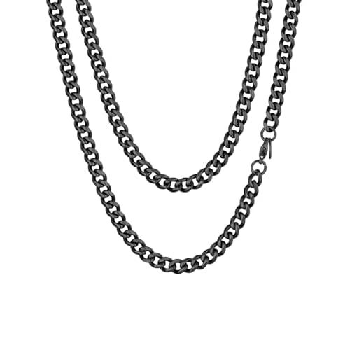 ChainsHouse Miami Cuban Chain Necklace for Men Women, 3mm/6mm/9mm/12mm Width, 316L Stainless Steel/14K Gold/Black Plated, Hypoallergenic Mens Hip Hop Chain, 14"/18"/20"/22"/24"/26"/28"/30"