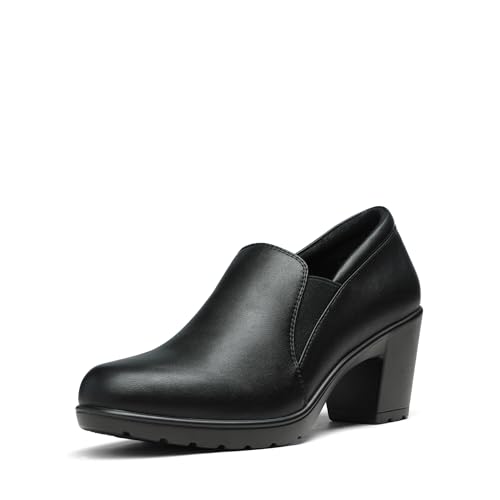 DREAM PAIRS Women's Low Chunky Block Heels Pumps Comfortable Slip-on Heeled Loafers Dress Work Shoes for Office Business LOLA