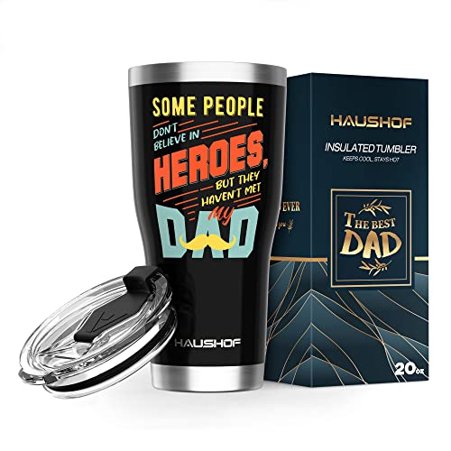 HAUSHOF 20 oz Tumbler, Stainless Steel Vacuum Coffee Tumbler, Durable Insulated Tumbler Cups for Hot and Cold Drinks, Portable Water Tumbler with Lid for Office, Camping, Sports