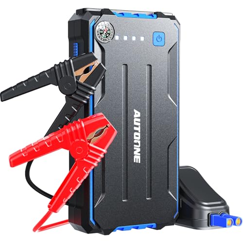 AUTOONE 4000A Car Jump Starter, Battery Jumper Starter Portable for Compact Car Up to 10.0L Gas and 8.0L Diesel Engine Jump Box with Jumper Cables, USB Output and LED Light