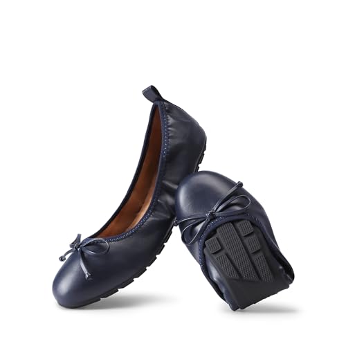 DREAM PAIRS Women's Flats, Foldable Ballet Flats for Women, Bowknot Round Toe Comfort Light Weight Slip-On Dress Shoes