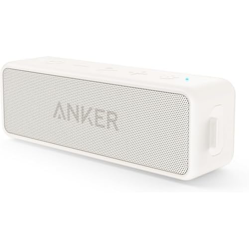 Anker soundcore 2 Bluetooth Lautsprecher, Fantastischer Sound, Enormer Bass mit Dualen Bass-Treibern, 24h Akku, Verbesserter IPX7 Wasserschutz, Kabelloser Lautsprecher für iPhone, Galaxy usw