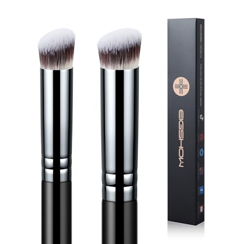 EIGSHOW Concealer Pinsel Abgewinkeltes Präzisions-Concealer-Pinselset Make Up Brush Puderpinsel Für Creme- Oder Flüssig-Make-Up Schwarz (E872&E873)