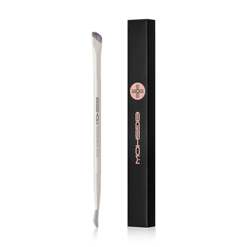EIGSHOW Augenbrauen pinsel, Doppelendiger Schminkpinsel mit Augenbrauenkamm, Abgewinkelte Augenbrauen Bürste, Professionelle Make-up-Tools zum Formen und Definieren der Augenbrauen (D109B Be
